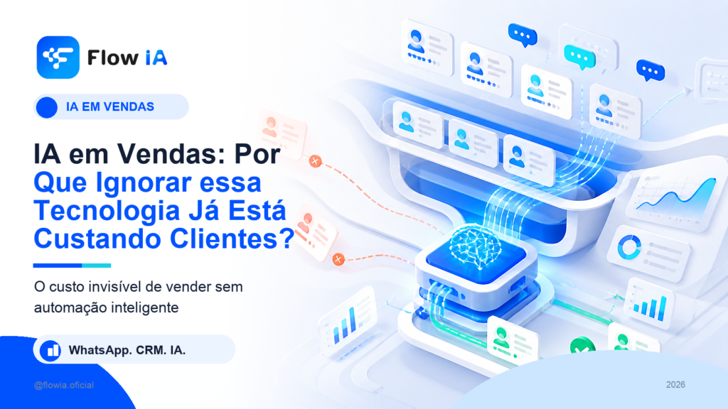 Capa FlowIA sobre IA em vendas e o custo de ignorar automação comercial