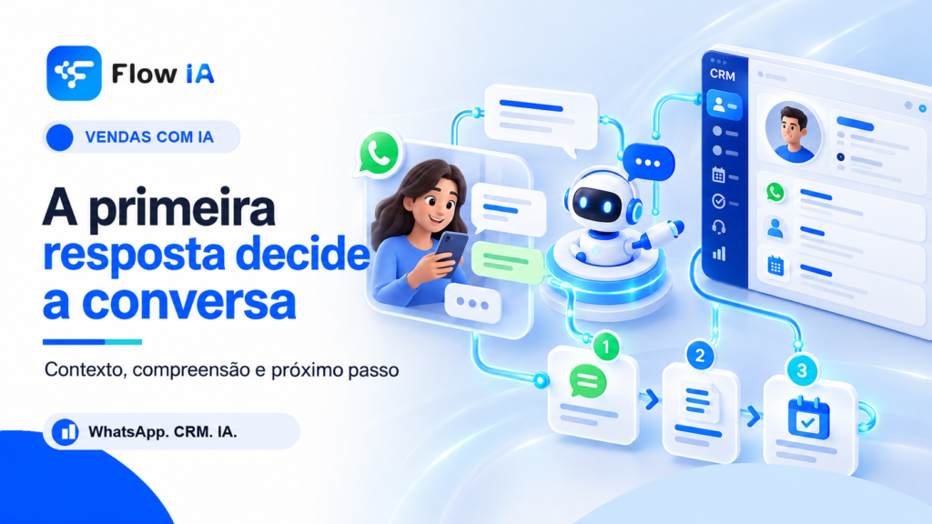 Primeira resposta no WhatsApp: contexto e próximo passo | FlowIA